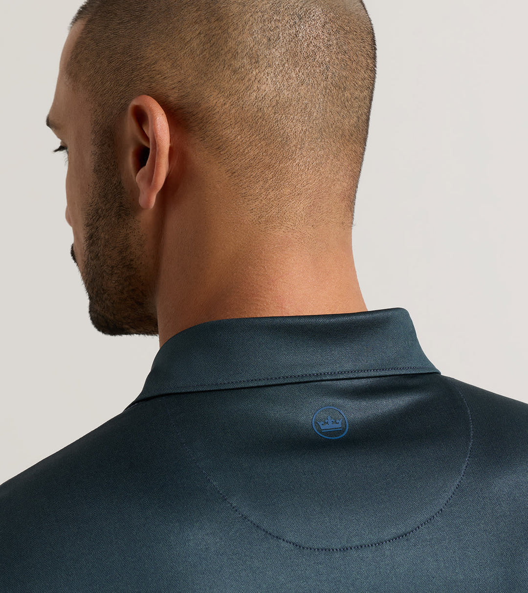 Peter Millar Herringbone Performance Jersey Polo: Navy