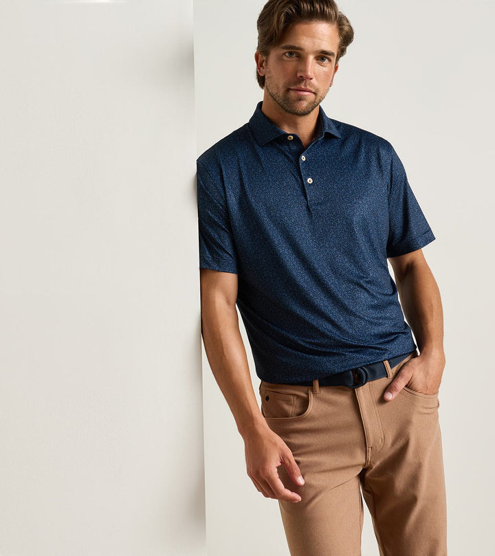 Peter Millar Winning Play Performance Jersey Polo: Navy