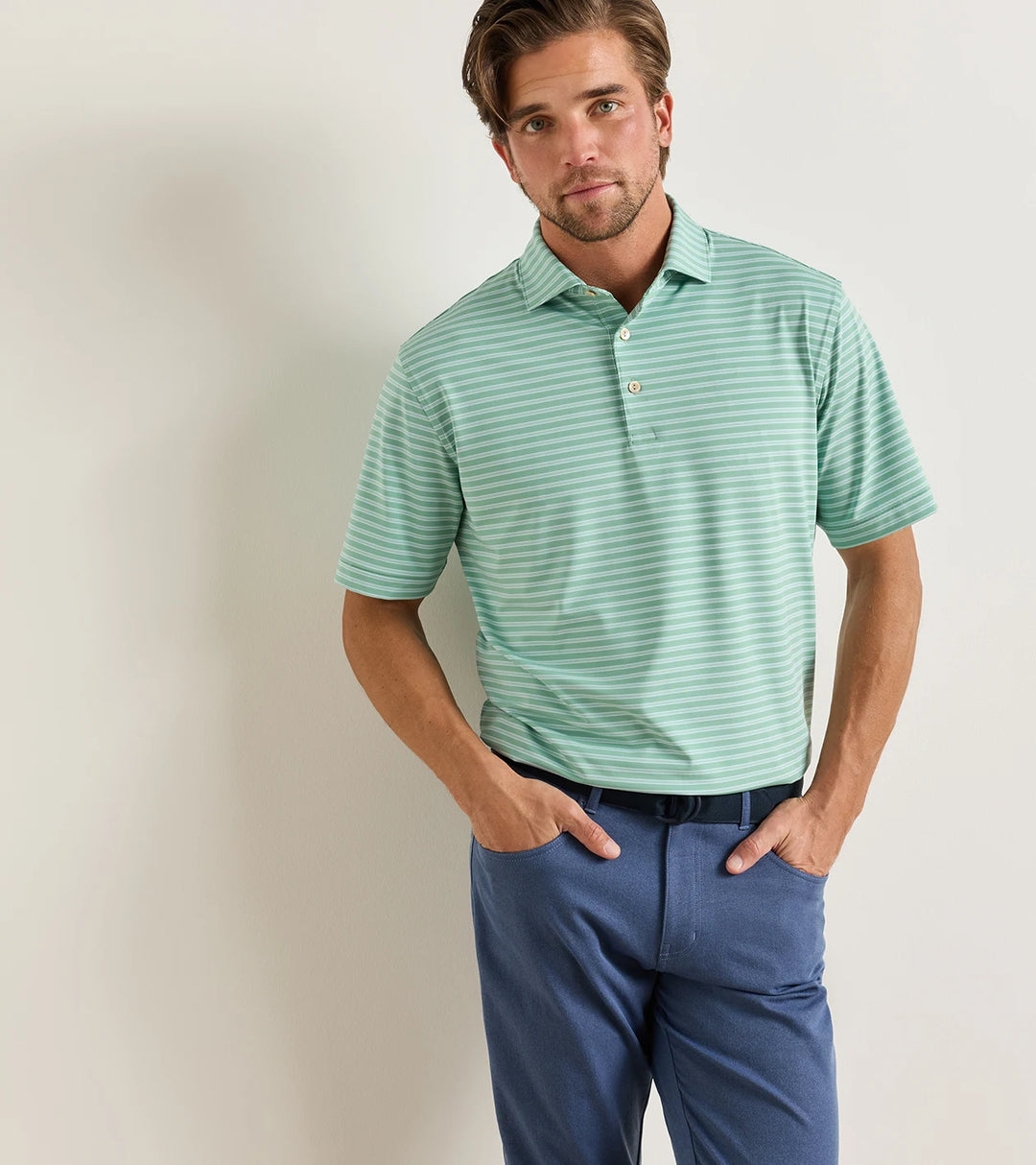 Peter Millar Rawlins Performance Jersey Polo: Fresh Mint