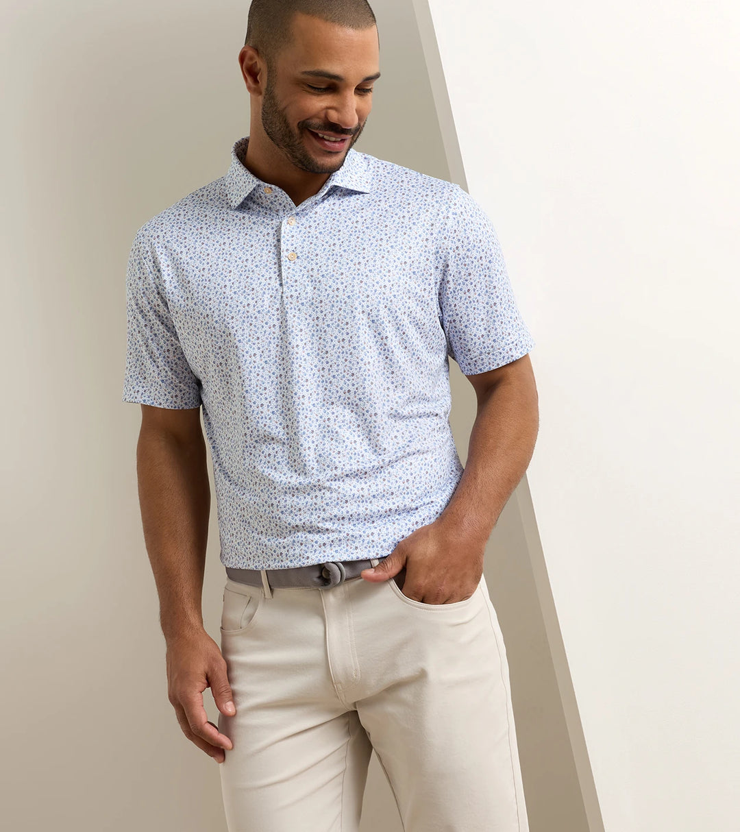 Peter Millar Ranch Water Performance Jersey Polo: White