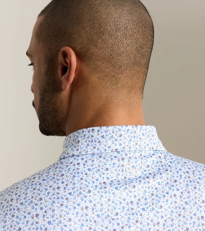 Peter Millar Ranch Water Performance Jersey Polo: White