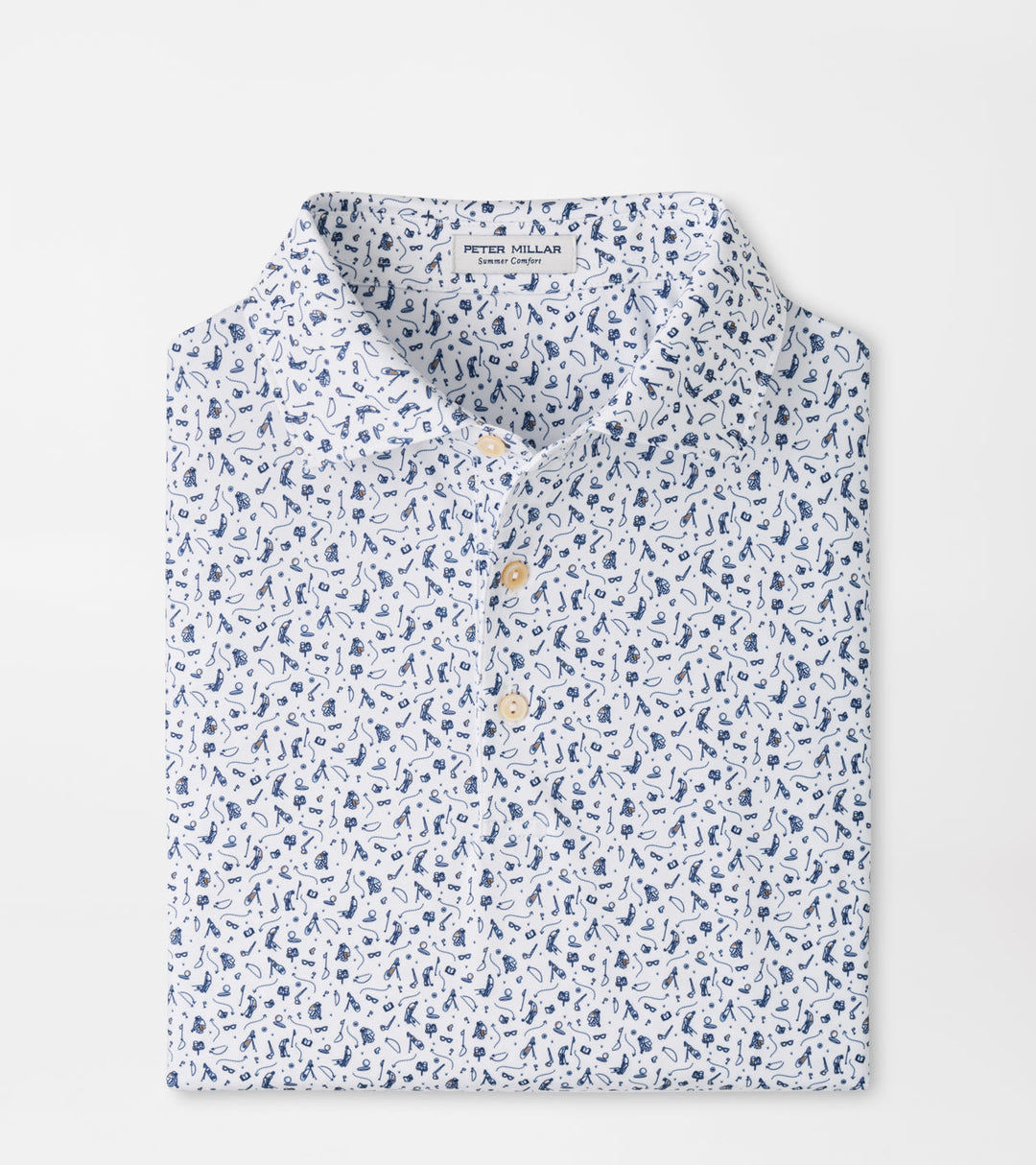 Peter Millar Read the Putt Performance Jersey Polo: White