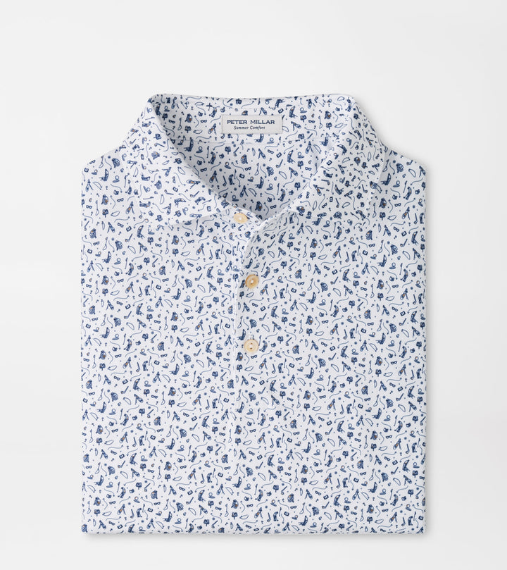 Peter Millar Read the Putt Performance Jersey Polo: White