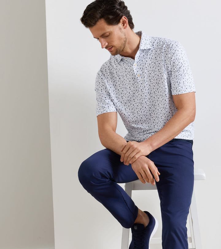 Peter Millar Read the Putt Performance Jersey Polo: White