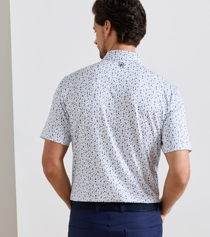 Peter Millar Read the Putt Performance Jersey Polo: White