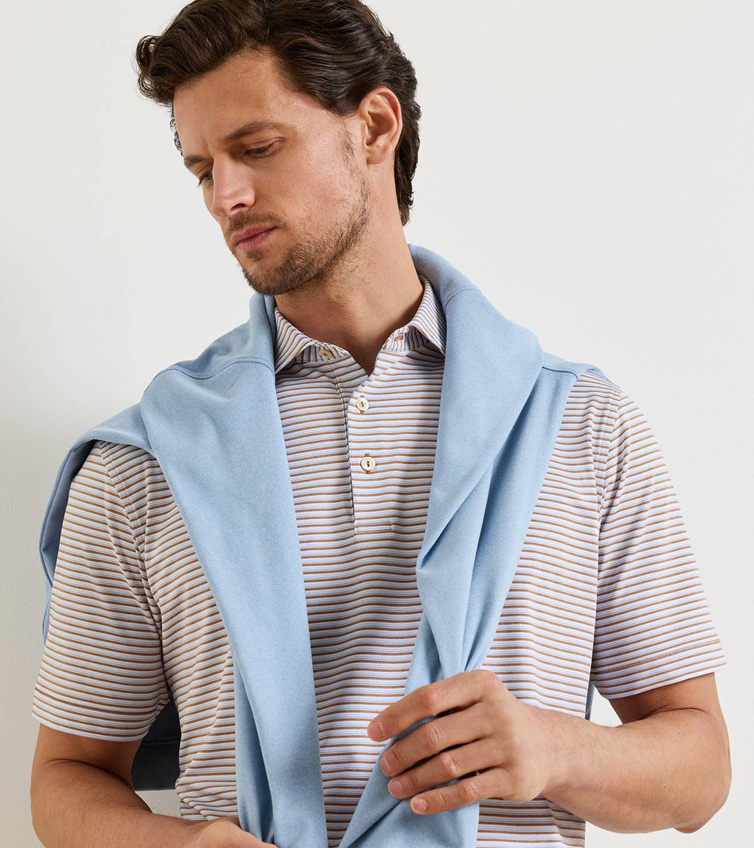 Peter Millar Brooks Performance Jersey Polo: Dark Amber