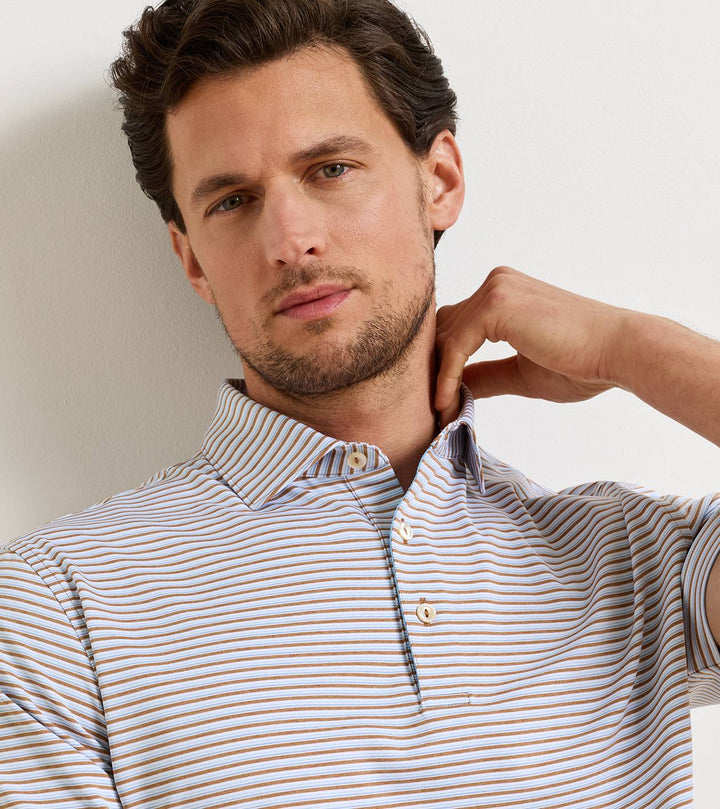 Peter Millar Brooks Performance Jersey Polo: Dark Amber