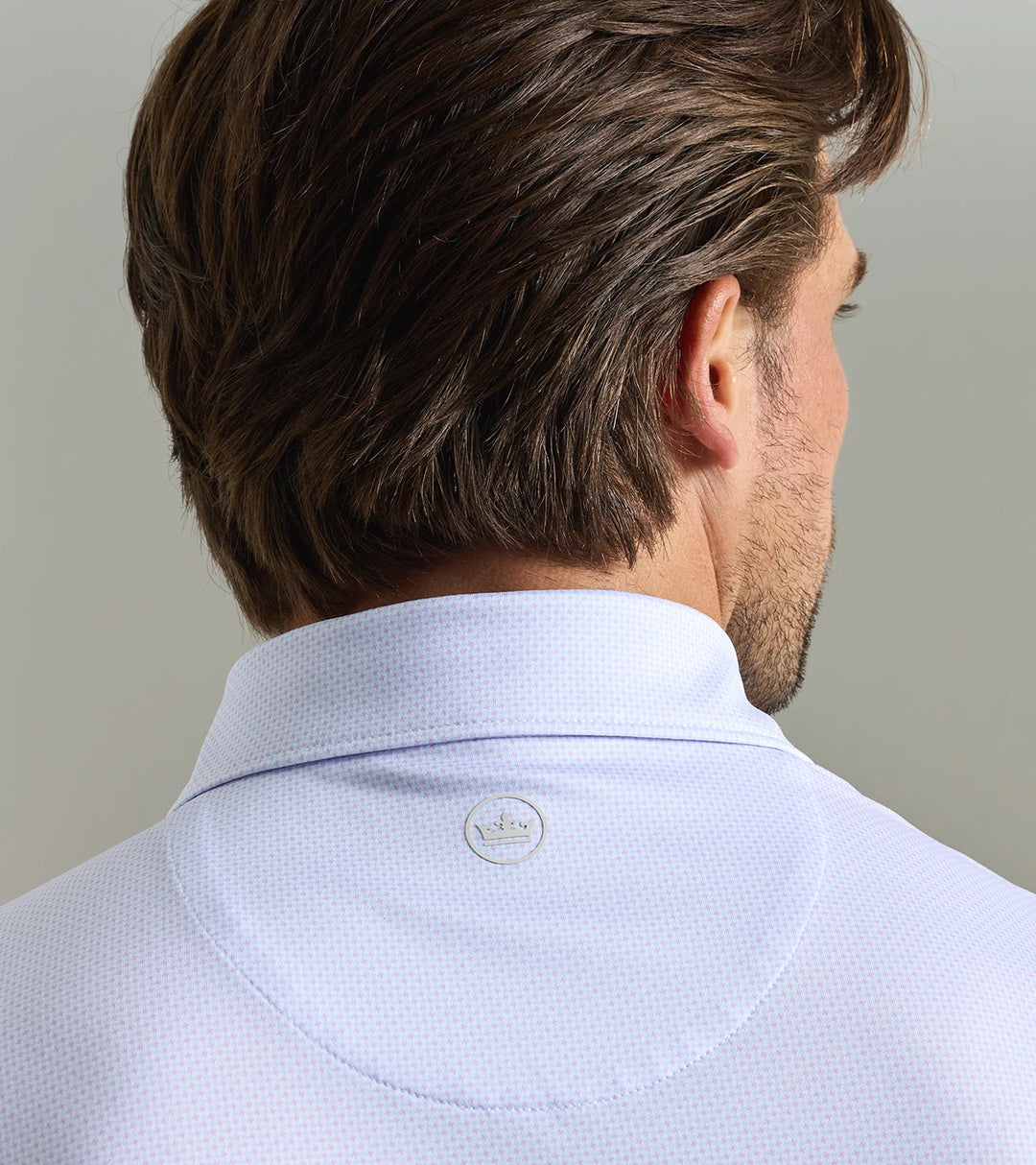 Peter Millar Phoenix Performance Jersey Polo: White / Garden Violet