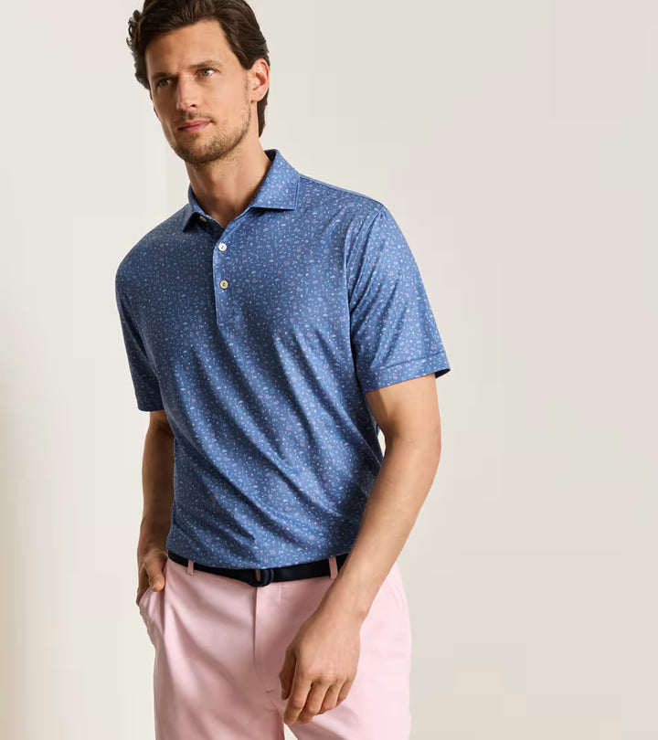 Peter Millar Ridge Performance Jersey Polo: Bali Blue
