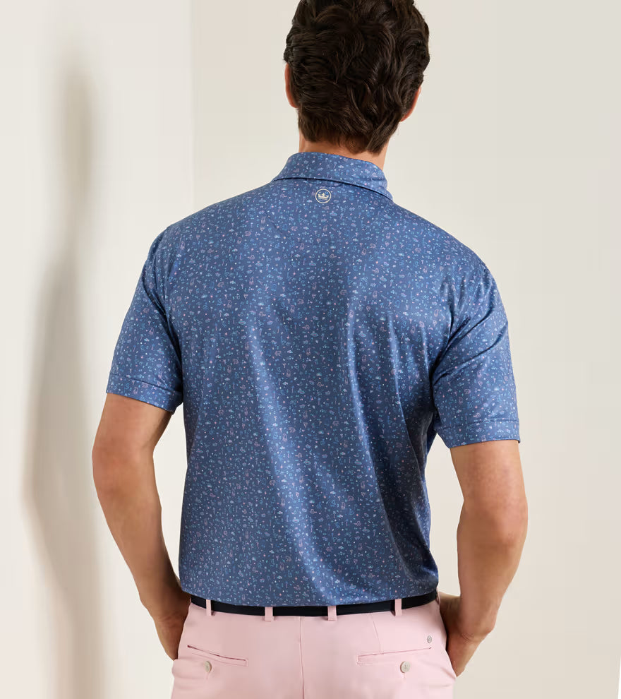 Peter Millar Ridge Performance Jersey Polo: Bali Blue