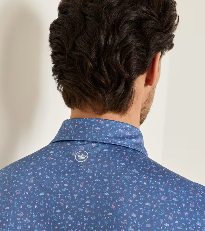 Peter Millar Ridge Performance Jersey Polo: Bali Blue