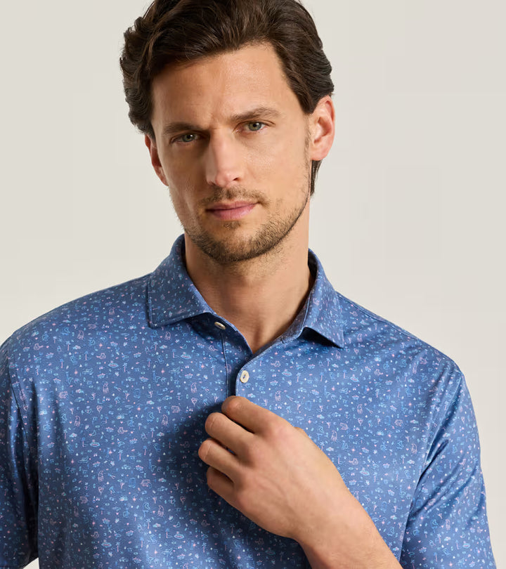 Peter Millar Ridge Performance Jersey Polo: Bali Blue