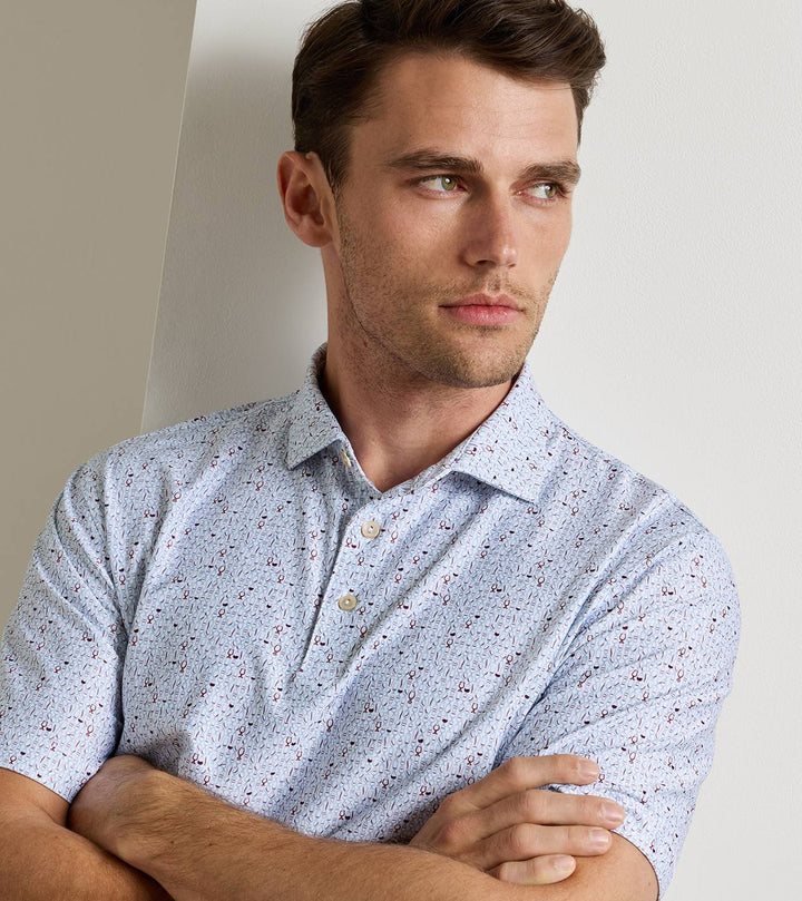 Peter Millar Glassware Performance Jersey Polo: White