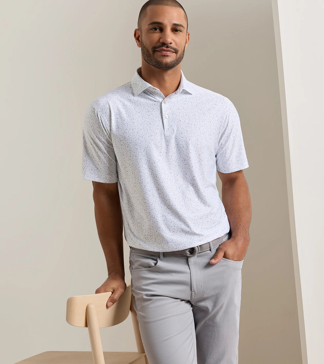 Peter Millar On The Line Performance Jersey Polo: White