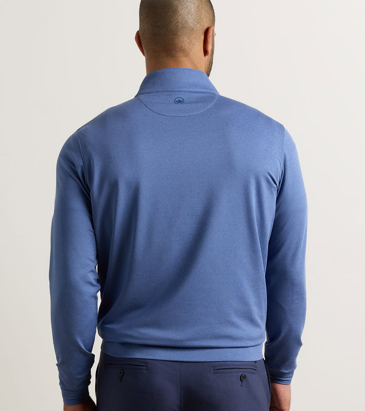 Peter Millar Perth Mélange Performance Quarter-Zip: Bali Blue