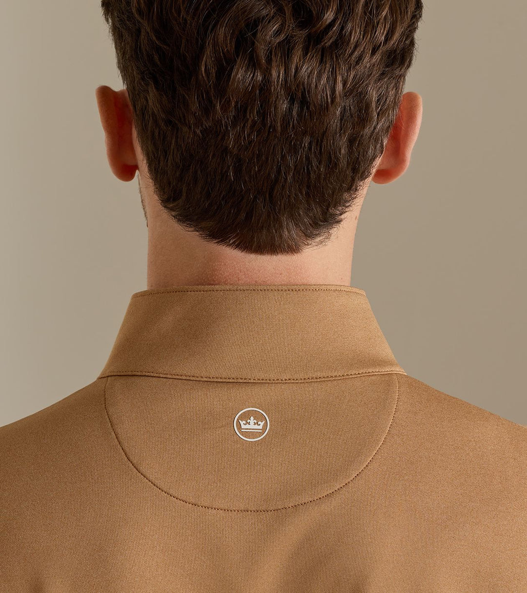 Peter Millar Perth Mélange Performance Quarter-Zip: Dark Amber