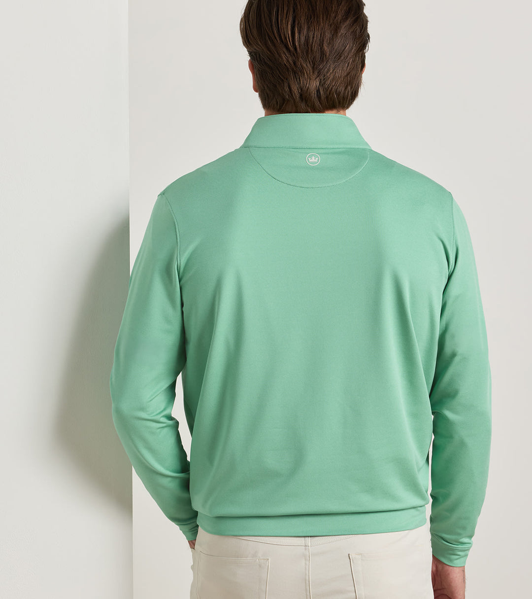Peter Millar Perth Mélange Performance Quarter-Zip: Fresh Mint