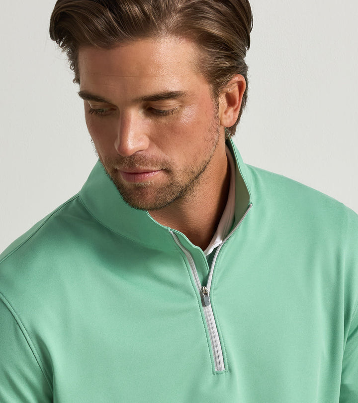 Peter Millar Perth Mélange Performance Quarter-Zip: Fresh Mint