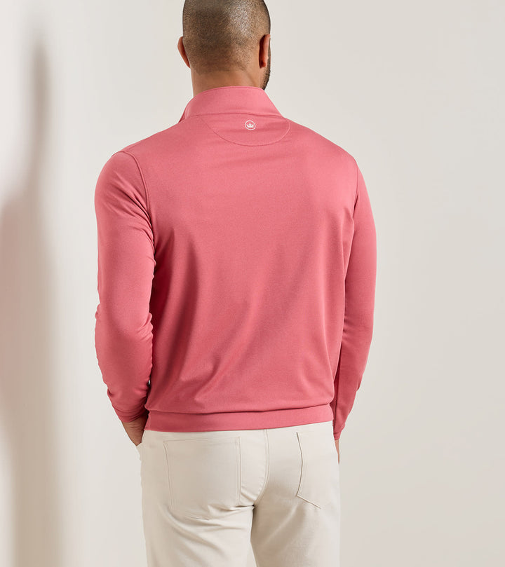Peter Millar Perth Mélange Performance Quarter-Zip: Red Coral