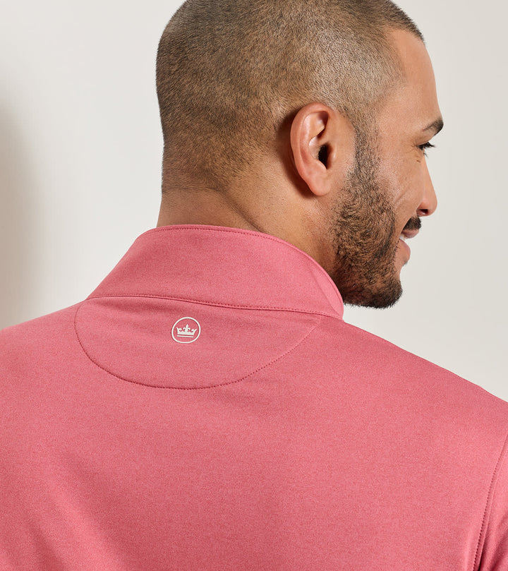 Peter Millar Perth Mélange Performance Quarter-Zip: Red Coral