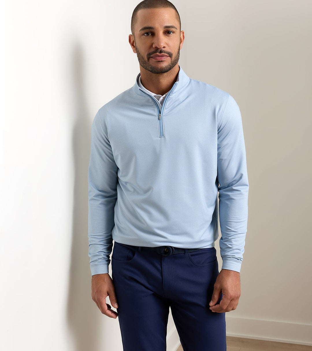 Peter Millar Perth Basketweave Performance Quarter-Zip Lake Murray Dam Towers: Lakeside