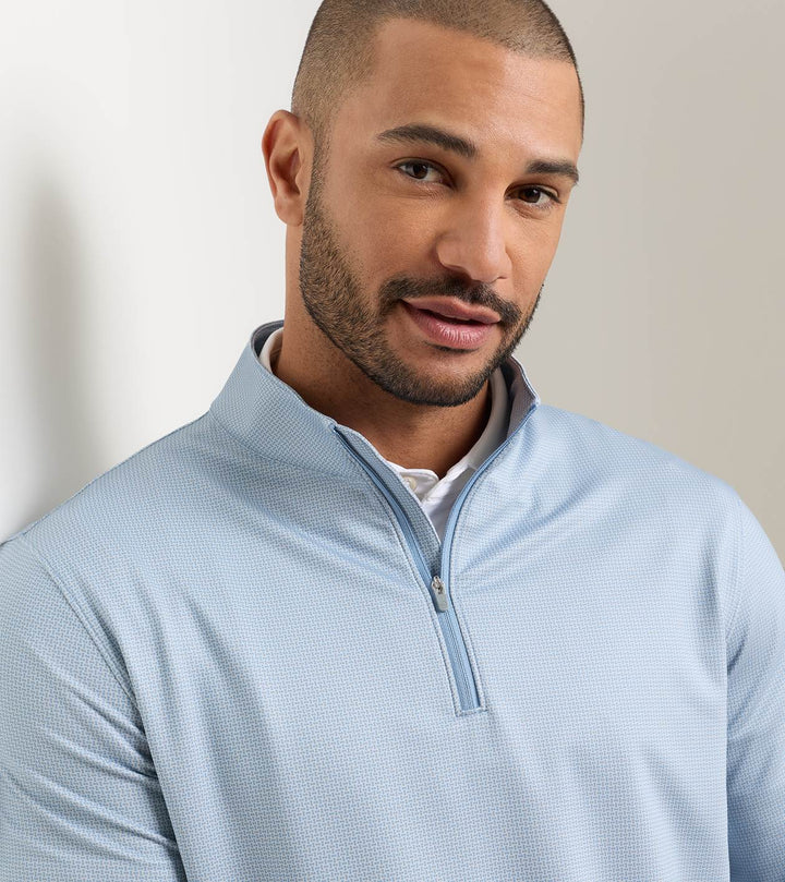 Peter Millar Perth Basketweave Performance Quarter-Zip Lake Murray Dam Towers: Lakeside
