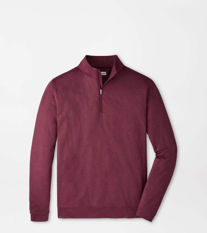 Peter Millar Perth Herringbone Performance Quarter-Zip: Bordeaux