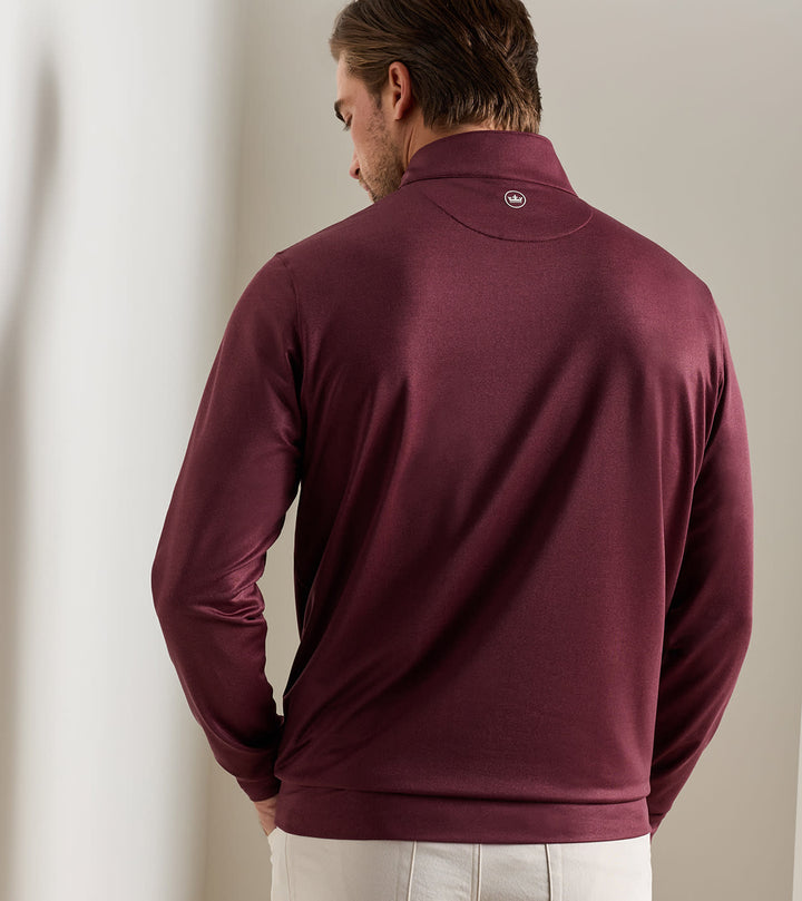 Peter Millar Perth Herringbone Performance Quarter-Zip: Bordeaux