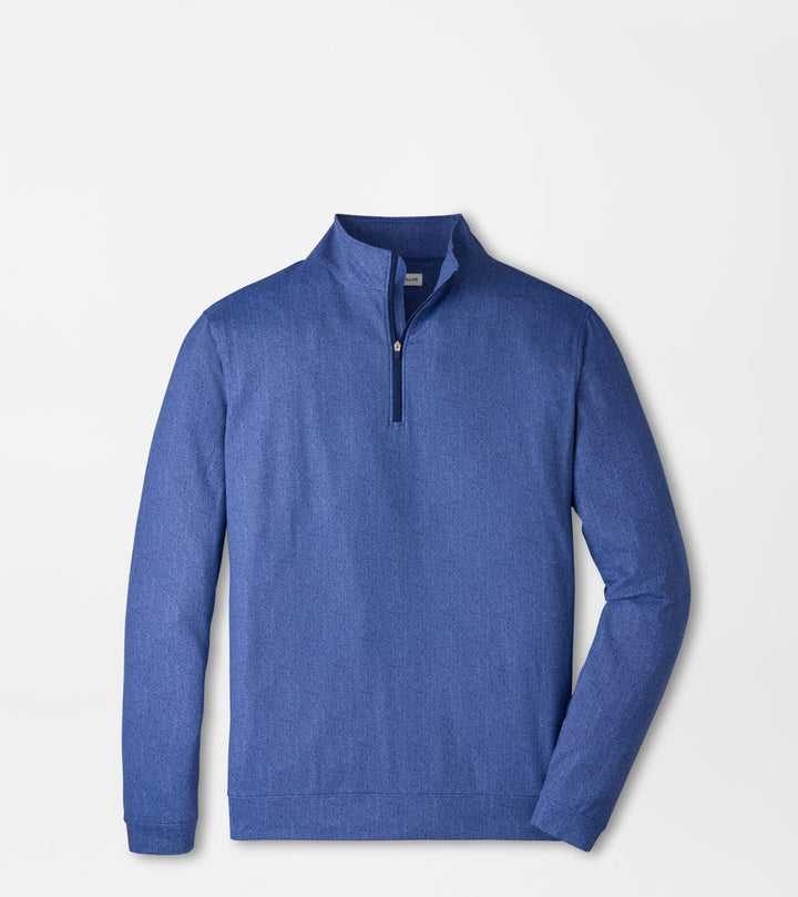 Peter Millar Perth Herringbone Performance Quarter-Zip: Sport Navy