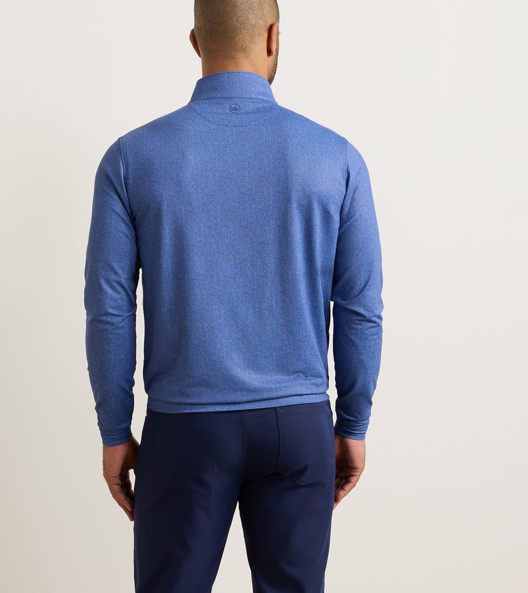 Peter Millar Perth Herringbone Performance Quarter-Zip: Sport Navy