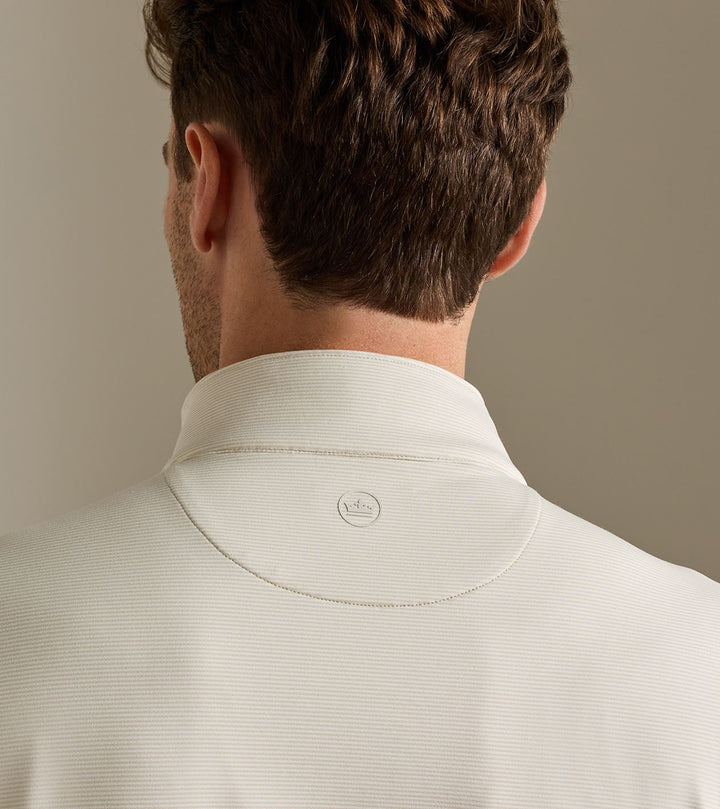 Peter Millar Perth Sugar Stripe Performance Quarter-Zip Lake Murray Dam Towers: Stone