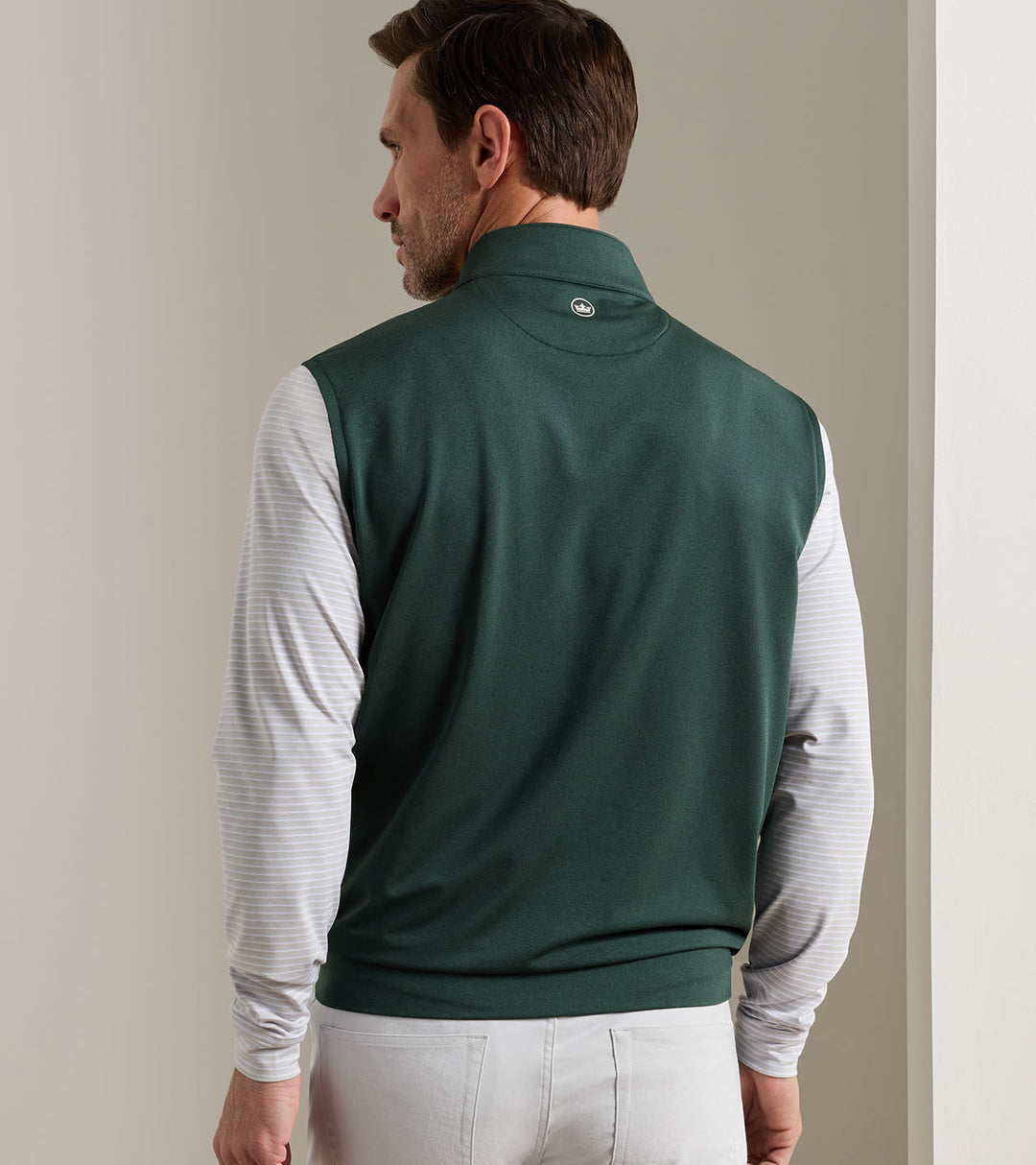 Peter Millar Galway Melange Performance Quarter-Zip Vest: Pine Brook