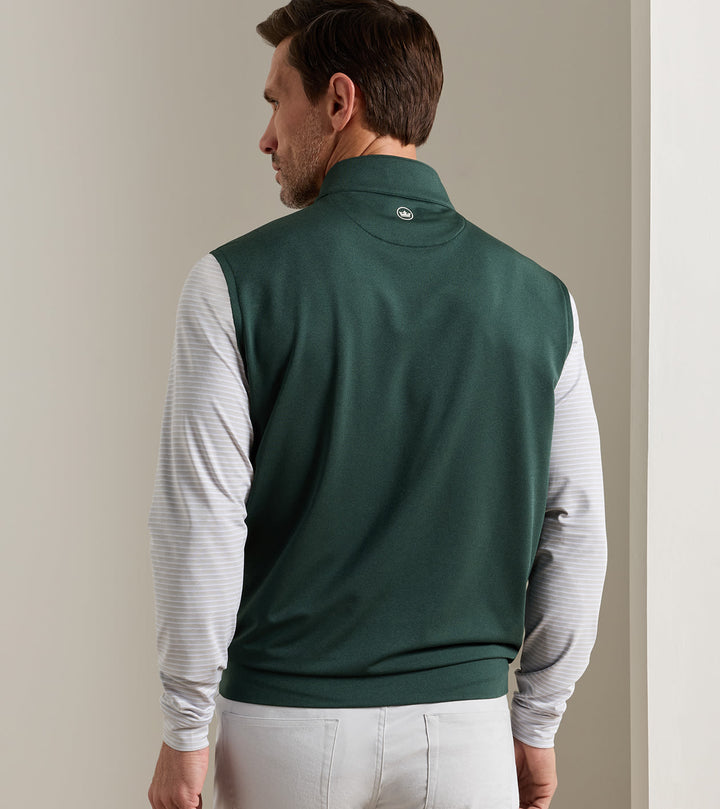 Peter Millar Galway Melange Performance Quarter-Zip Vest: Pine Brook