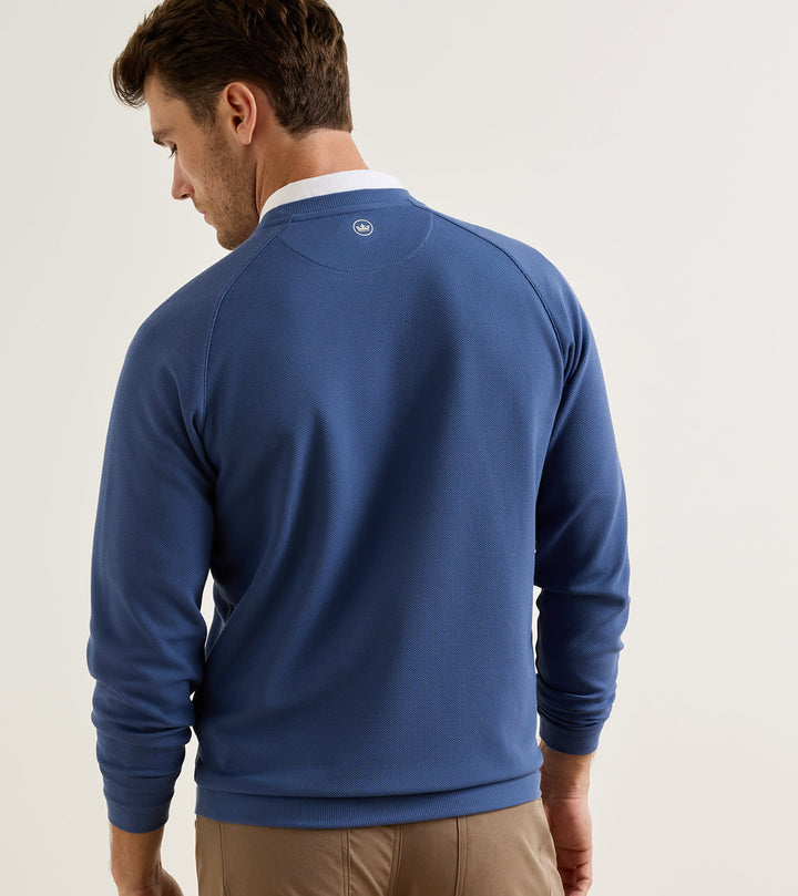 Peter Millar Cradle Piqué Performance Crewneck: Bali Blue