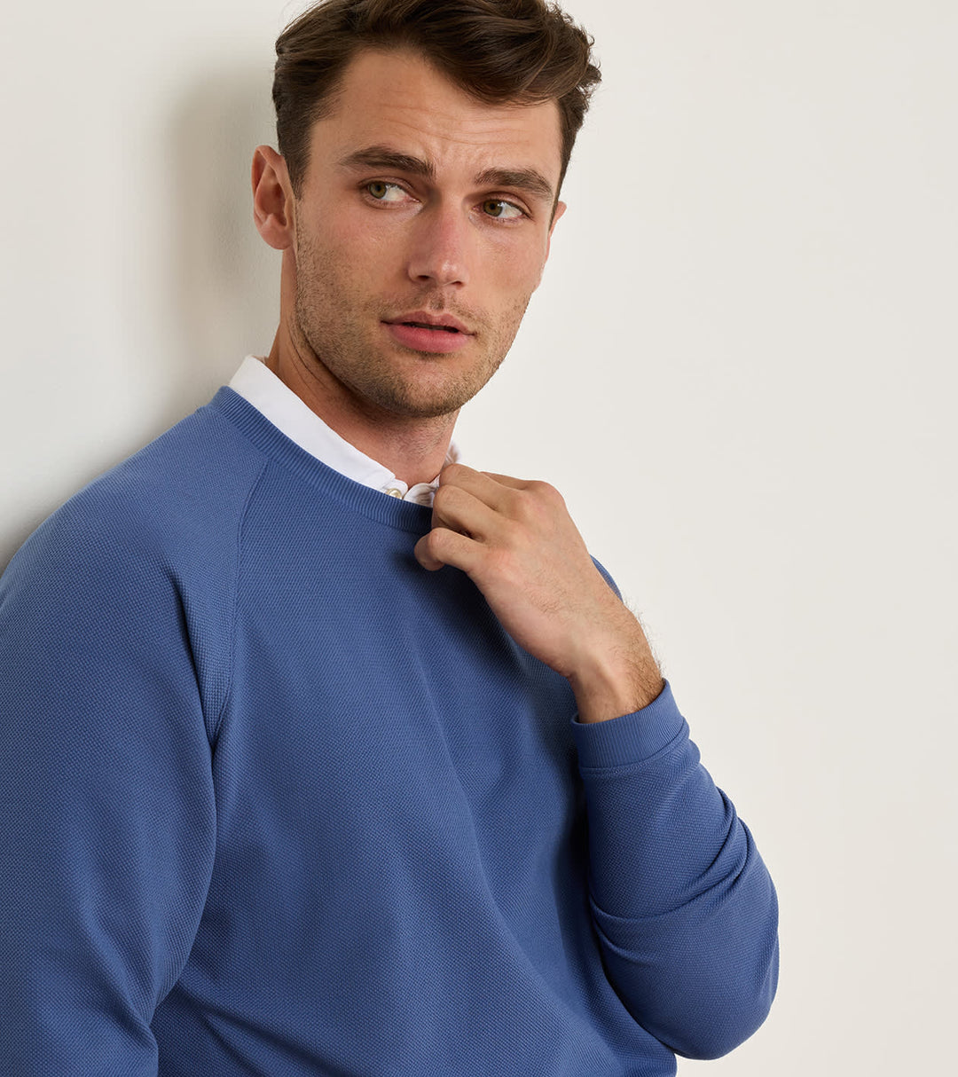 Peter Millar Cradle Piqué Performance Crewneck: Bali Blue