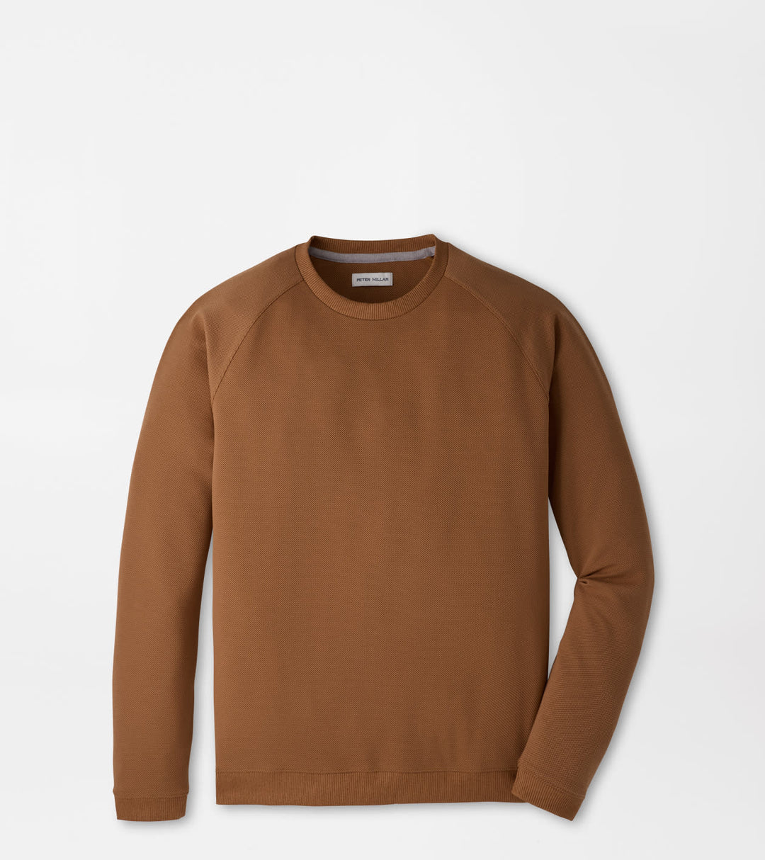 Peter Millar Cradle Piqué Performance Crewneck: Dark Amber