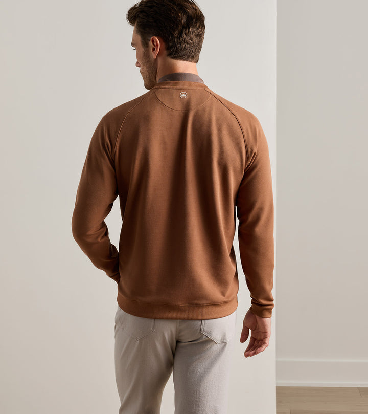 Peter Millar Cradle Piqué Performance Crewneck: Dark Amber