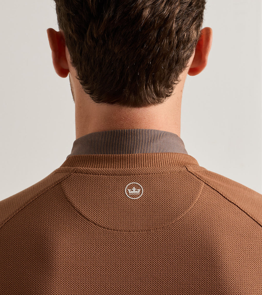 Peter Millar Cradle Piqué Performance Crewneck: Dark Amber