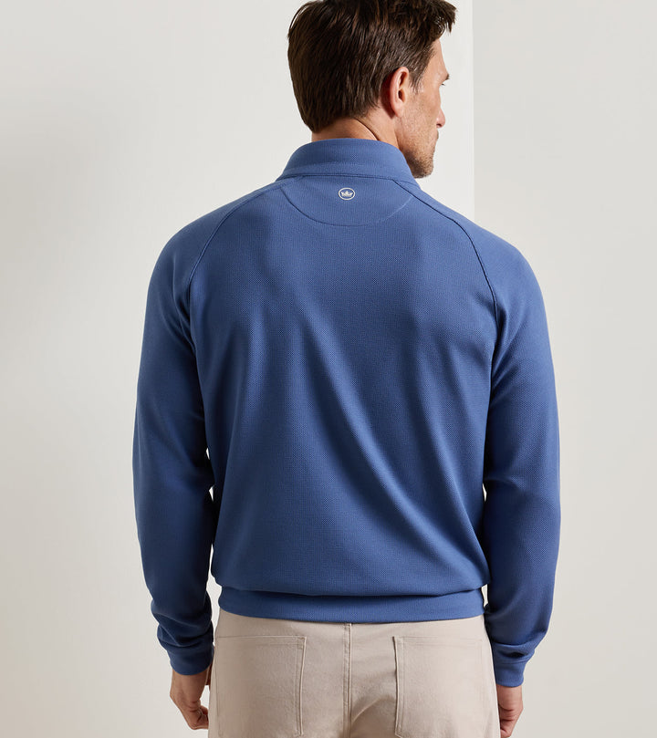 Peter Millar Cradle Piqué Performance Quarter-Zip: Bali Blue