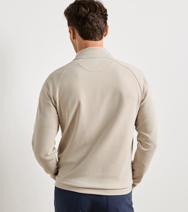 Peter Millar Cradle Piqué Performance Quarter-Zip: Khaki