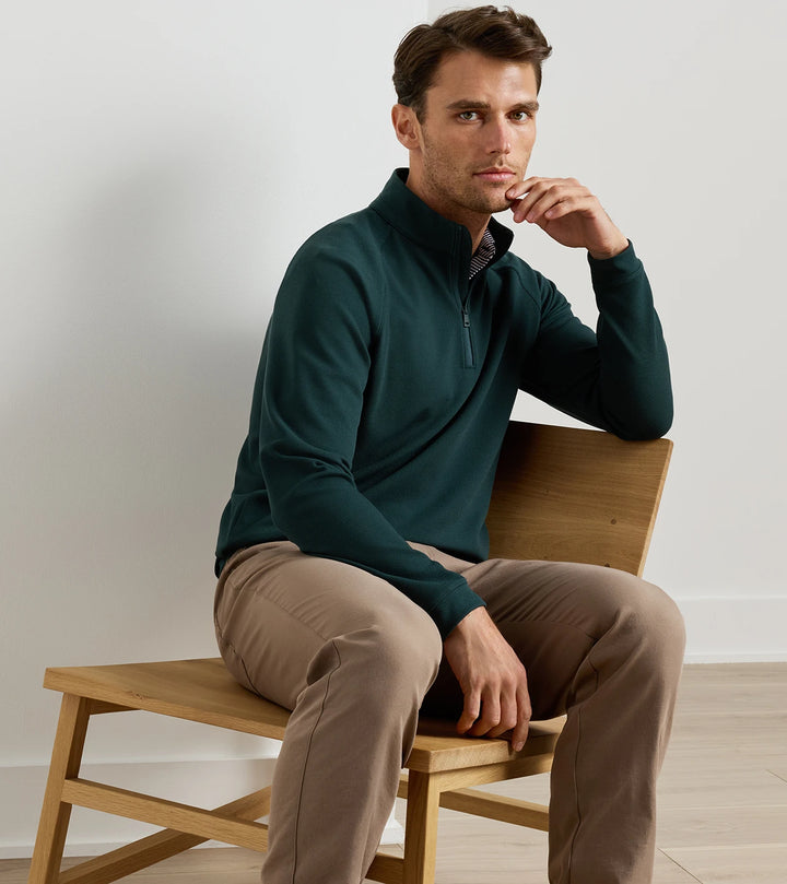 Peter Millar Cradle Piqué Performance Quarter-Zip: Pine Brook