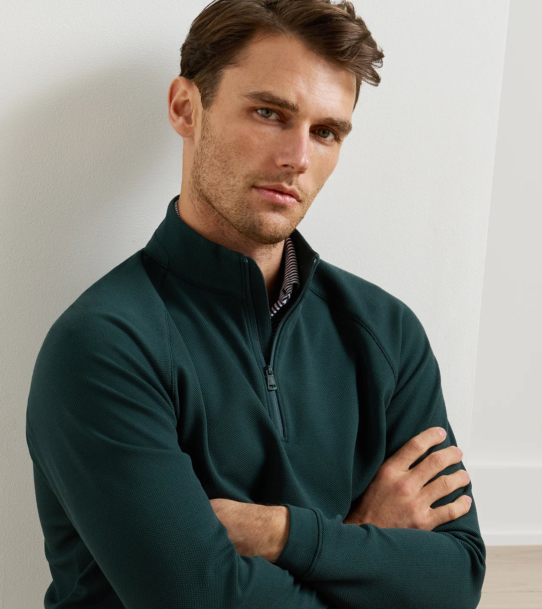 Peter Millar Cradle Piqué Performance Quarter-Zip: Pine Brook