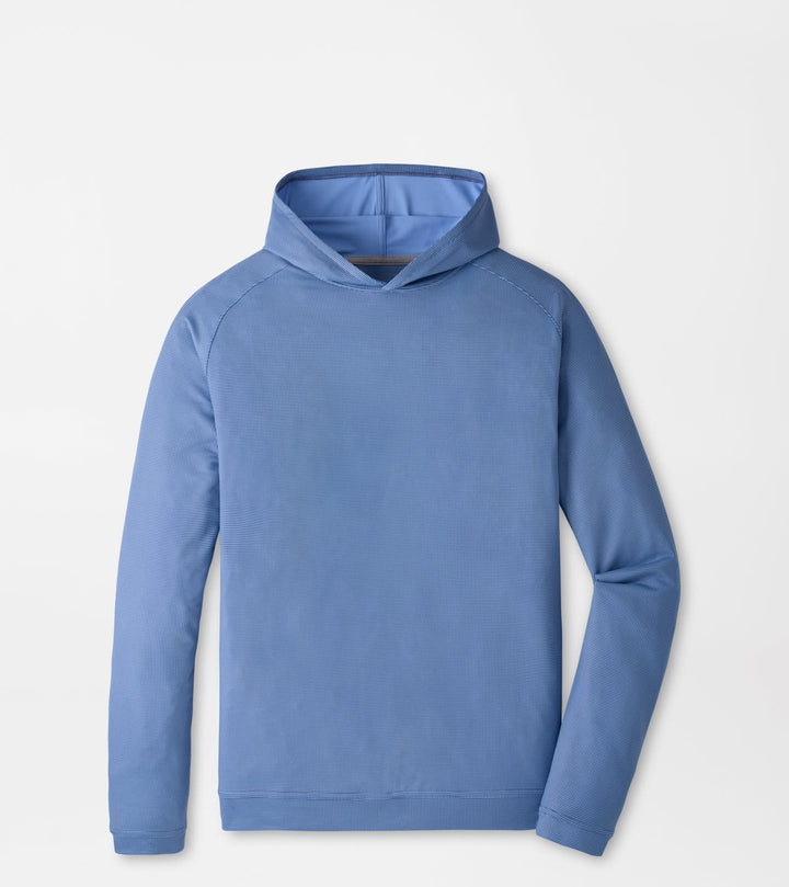 Peter Millar Pine Houndstooth Performance Hoodie: Bali Blue