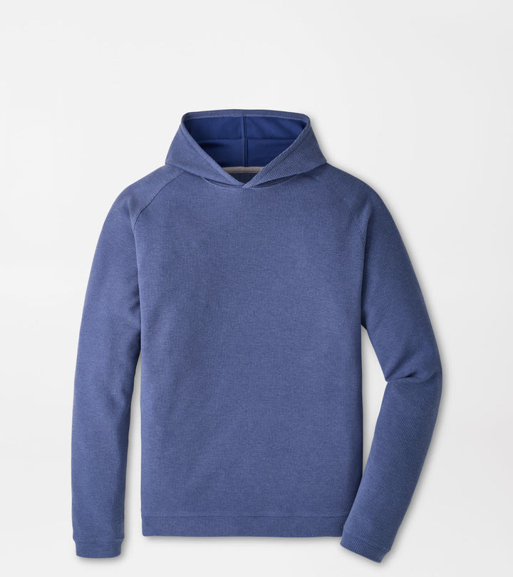 Peter Millar Pine Waffle Performance Hoodie: Bali Blue