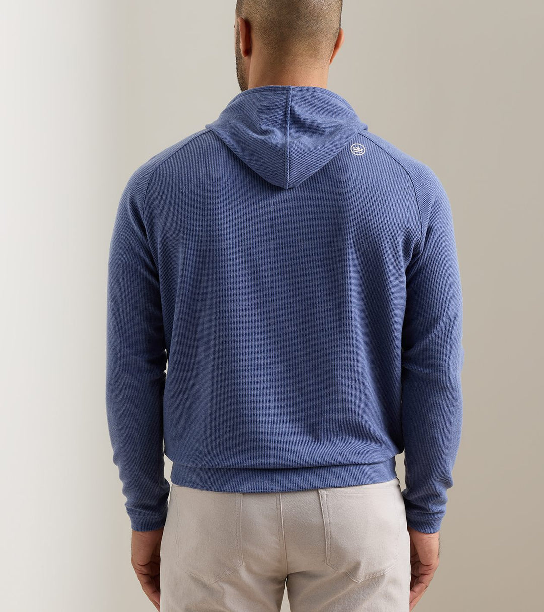 Peter Millar Pine Waffle Performance Hoodie: Bali Blue