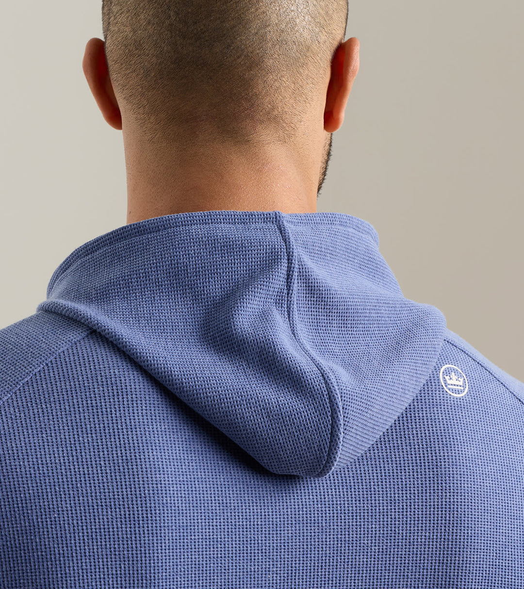 Peter Millar Pine Waffle Performance Hoodie: Bali Blue