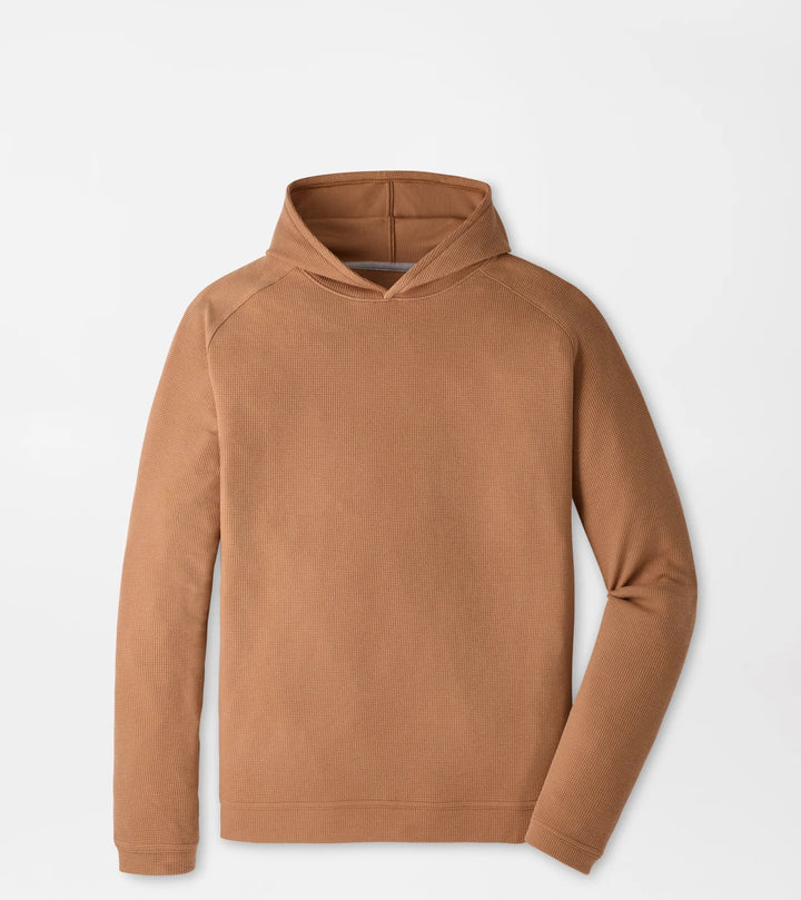 Peter Millar Pine Waffle Performance Hoodie: Dark Amber