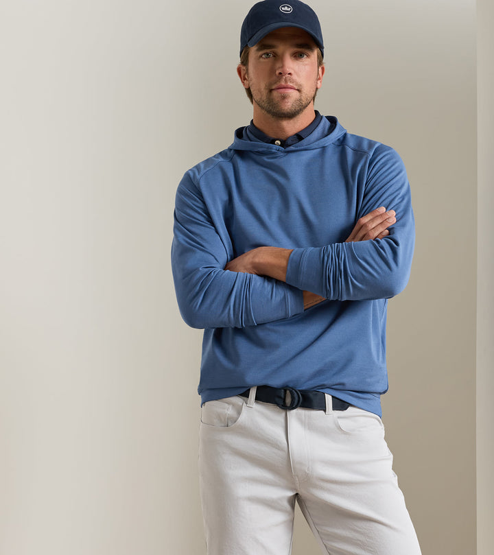 Peter Millar Pine Performance Hoodie: Sport Navy