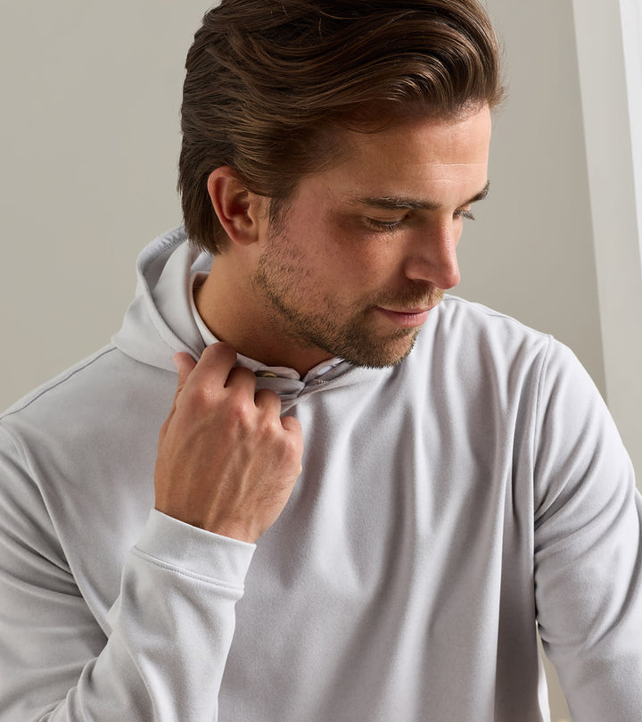 Peter Millar Ardent Air Performance Hoodie: British Grey