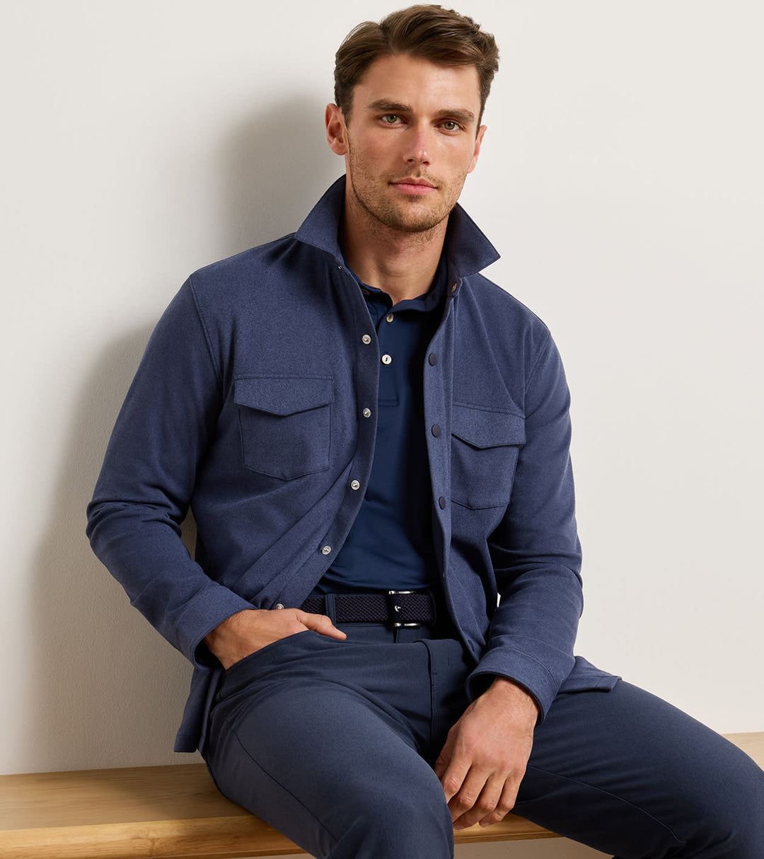 Peter Millar Ardent Air Performance Shirt Jacket: Navy